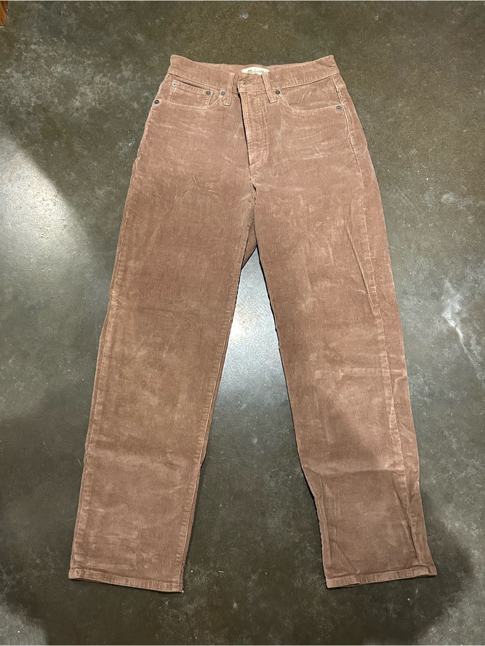 Madewell Corduroy Vintage Style Straight Leg Pants in Taupe - 27 Waist